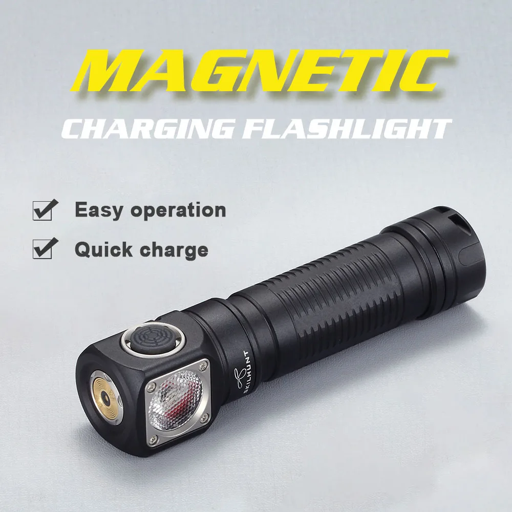 Skilhunt H04 H04R H04F RC 1200 люмен два пользовательских UI USB Магнитный перезаряжаемый светодиодный фонарик Охота Кемпинг+ повязка на голову