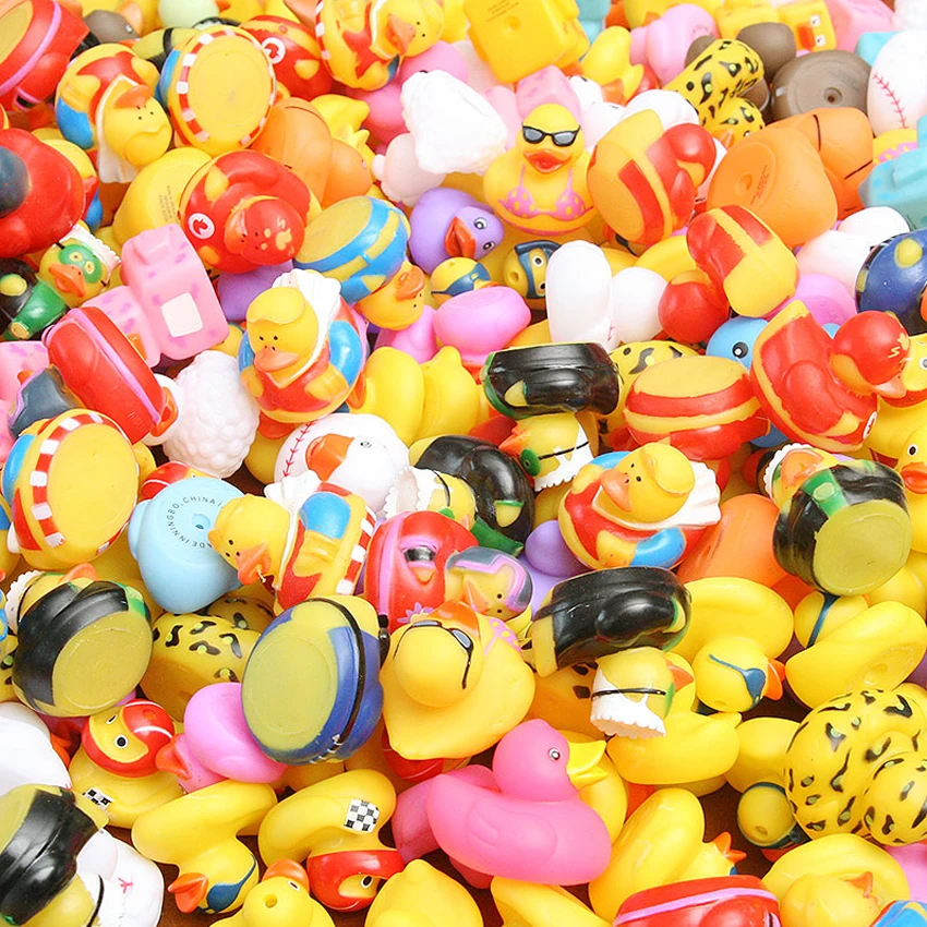 ESALINK 100 шт. Детские Игрушки для ванны разные утки мини комбинированные стильные