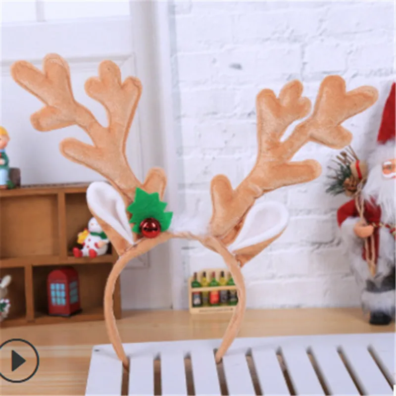 Рождественская повязка на голову с ушками оленей аксессуары для волос взрослых и