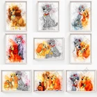 Картина на холсте Disney Lady and The Tramp, аниме плакат и печать, декор для детской комнаты, Настенная картина для гостиной, украшение для дома