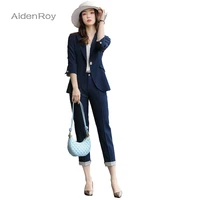 2021ss female elegant ol womens pants suit gray blazer trouser bussiness jacket office lady 2 pieces set plus size s 4xl