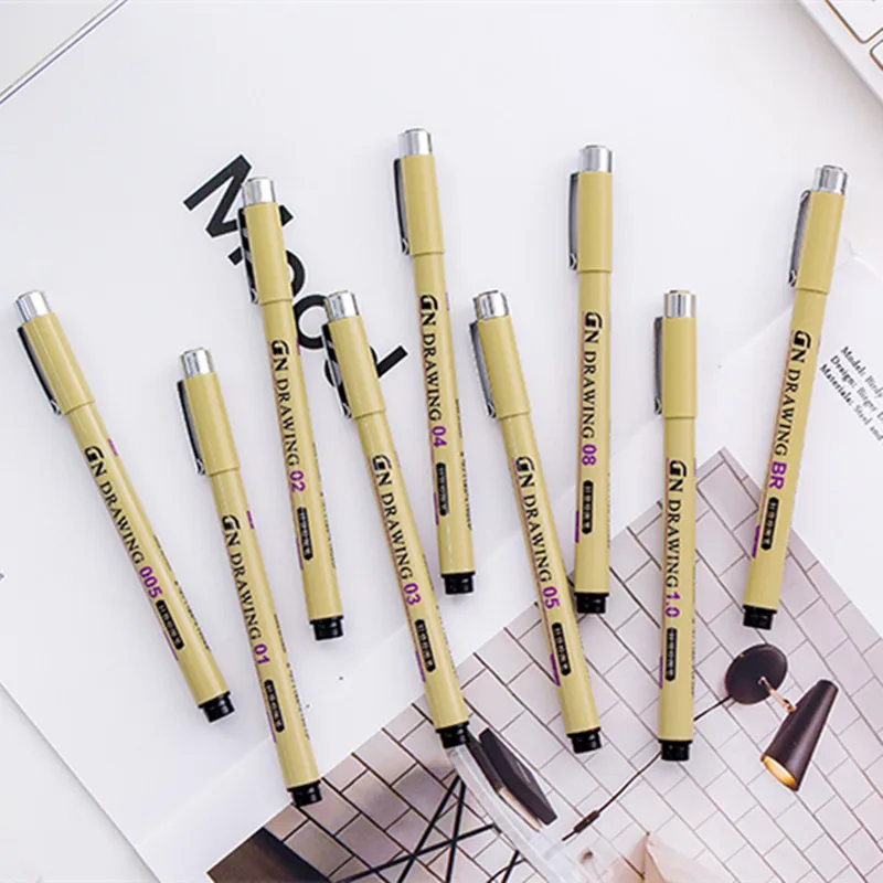 7 шт./компл. Guangna ручка Pigma Micron иглы чертежная Sakura же Тип Лот 005 01 02 03 04 05 08 маркер для