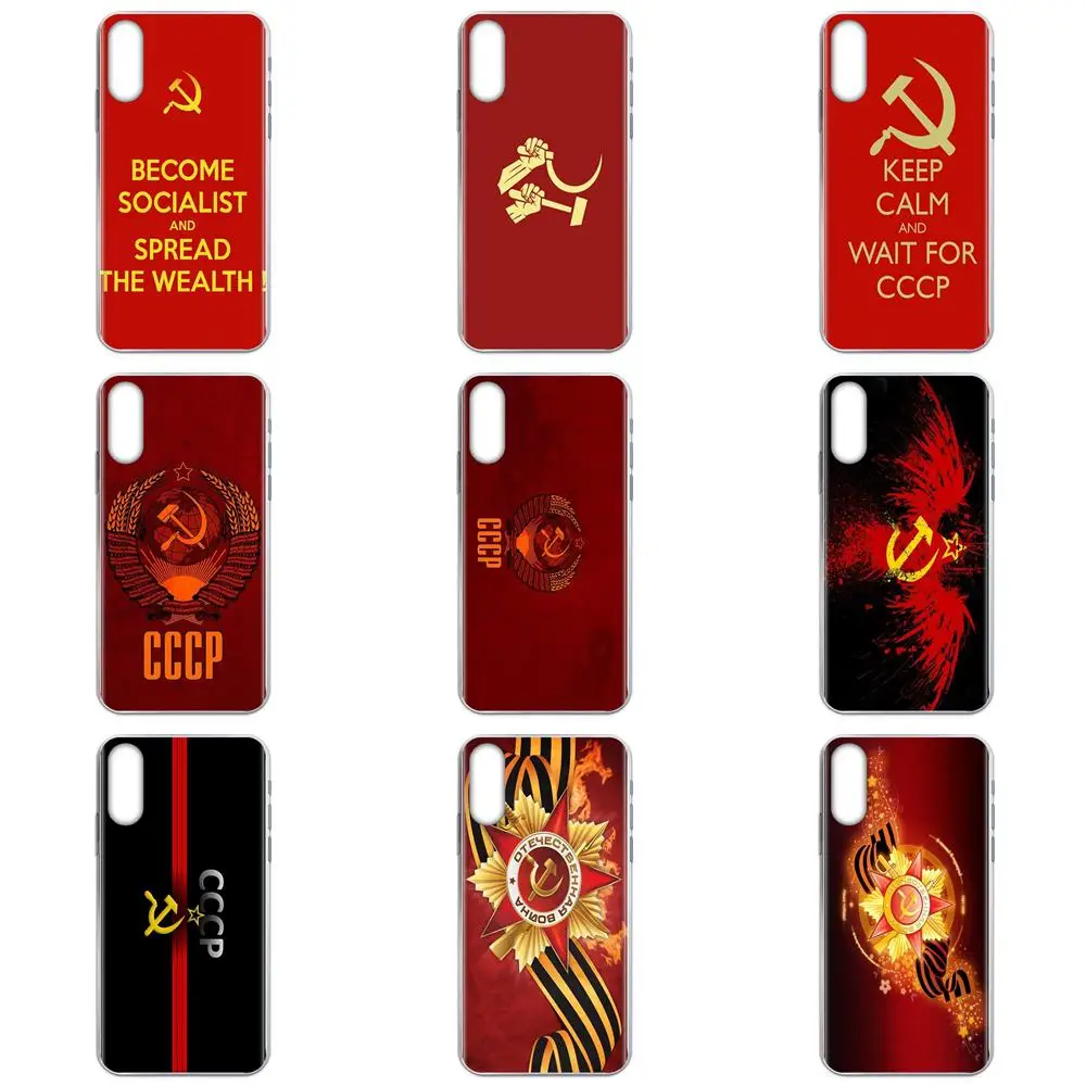 Россия советская эмблема Cccp для Xiaomi Redmi mi10 lite Pro Note 9 PRO Max 9s Mi9 K30 K20 5G мягкий 2017 новое