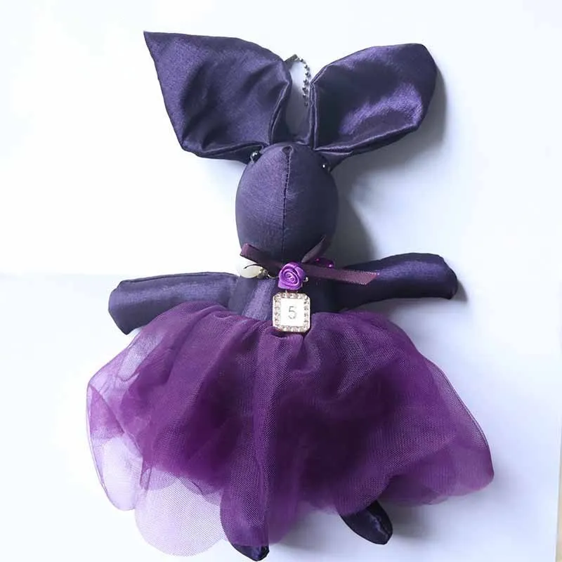 Новинка пурпурный брелок для ключей в виде юбки многоцветный кукла-кролик