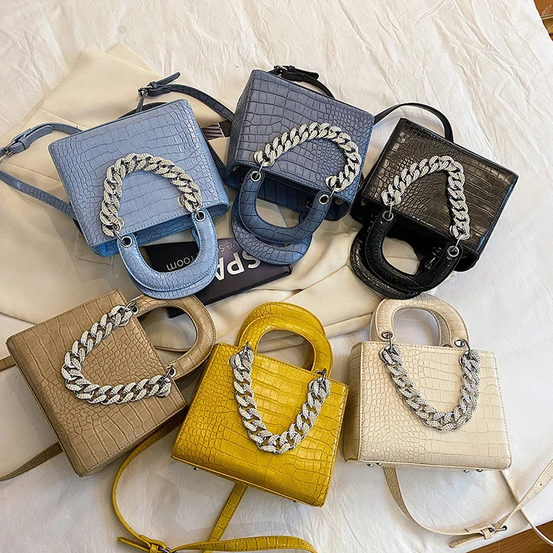

2021 New Handbag Women Famous Brand Classic Chain Design Hand Bag Women Purse Pu Leather Shoulder Bag Female Crossbody Bag