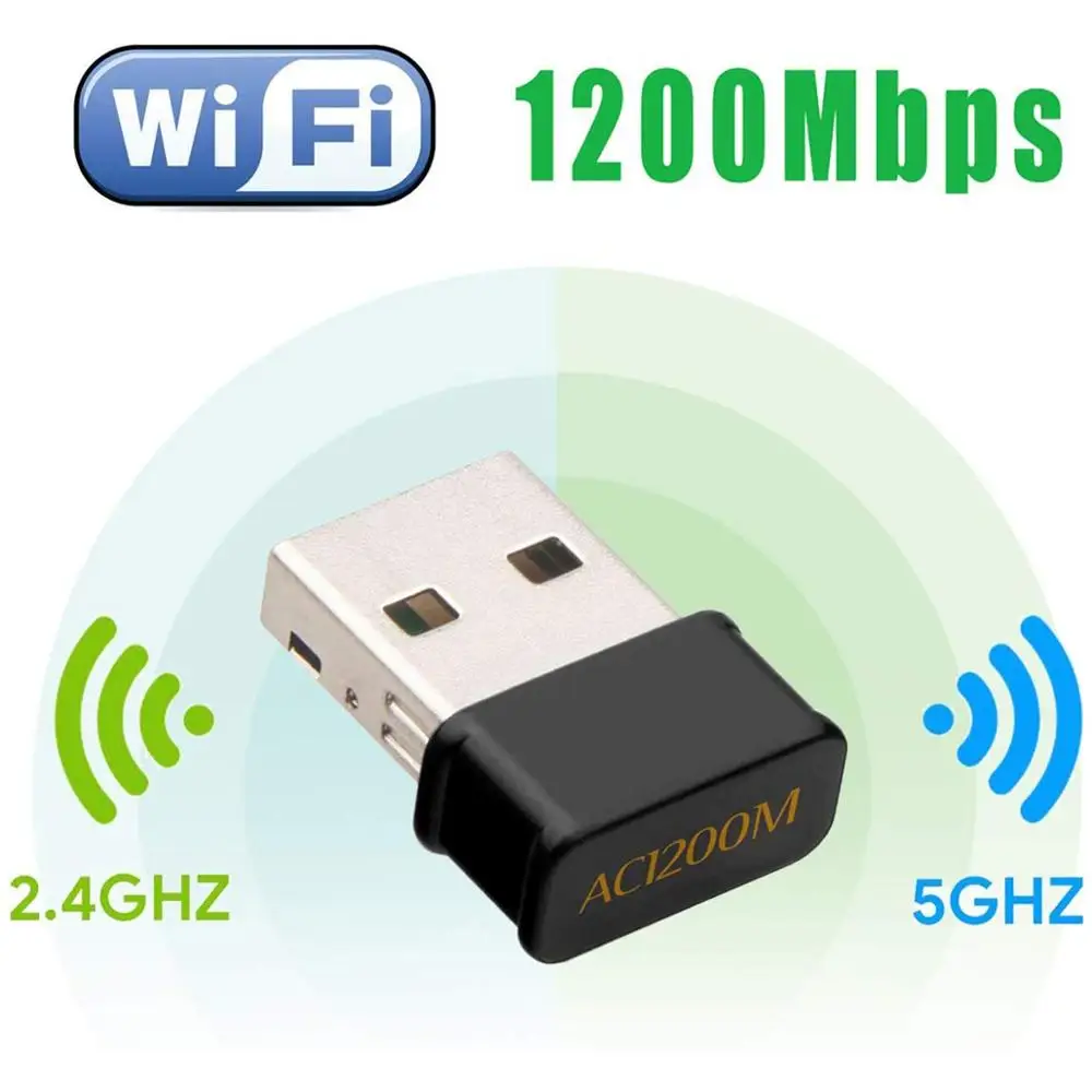 

JCKEL Wireless network card USB wifi dongle 1200Mbps dual frequency 2.4G 5G free driver suitable for desktop laptops Visa Mac OS