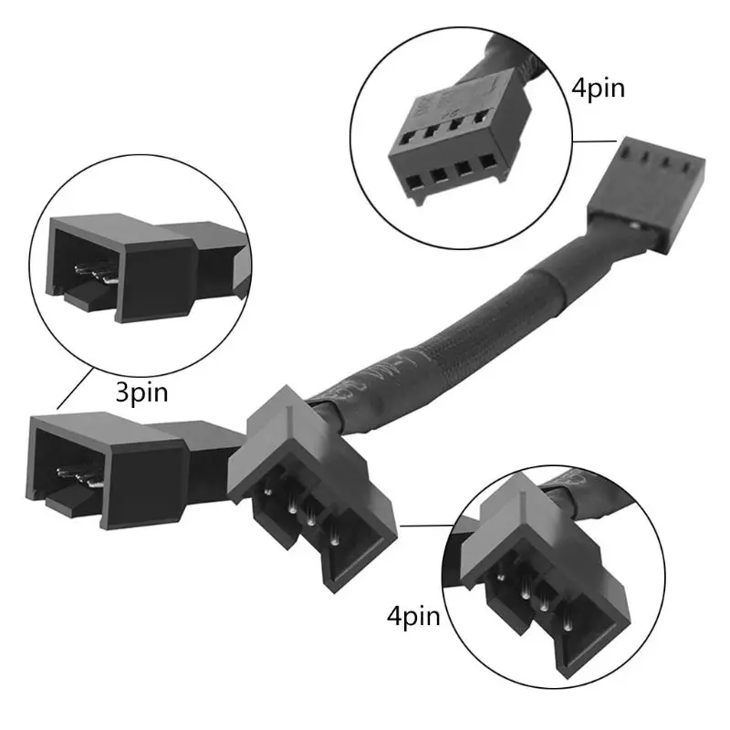 

2021 New CB-Y4P 4Pin PWM Y Splitter Fan Cable 1x4pin to 2x4pin Expansion Cable Adapter