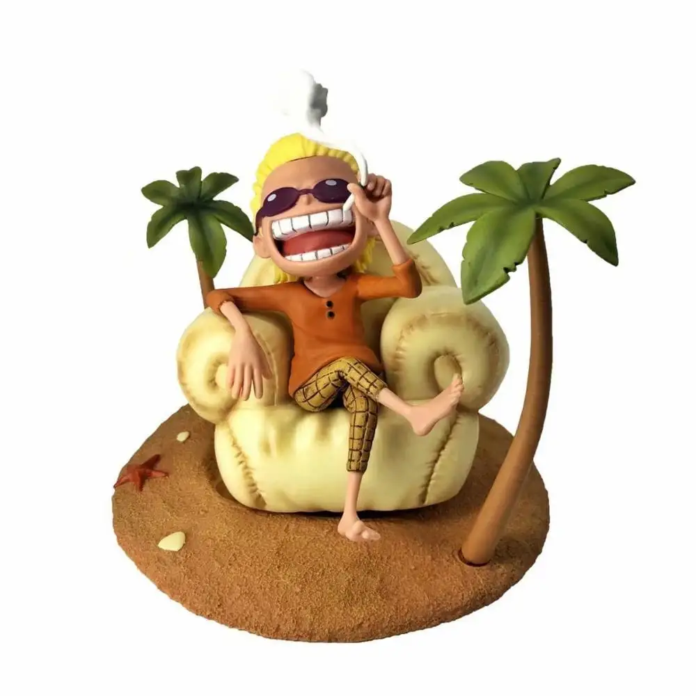 

14cm Anime ONE PIECE Shichibukai Donquixote Doflamingo Sofa Holiday Island Ver PVC Action Figure Collectible Model Toy Gift K59