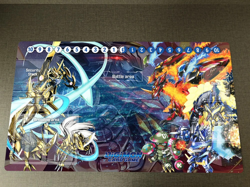 

Игровой коврик Digimon для аниме, Hexeblaumon RagnaLordmon DTCG, коврик для игры в торговую карту, игровой коврик, зоны и свободная сумка, Настольный коврик, коврик для мыши 60x35 см