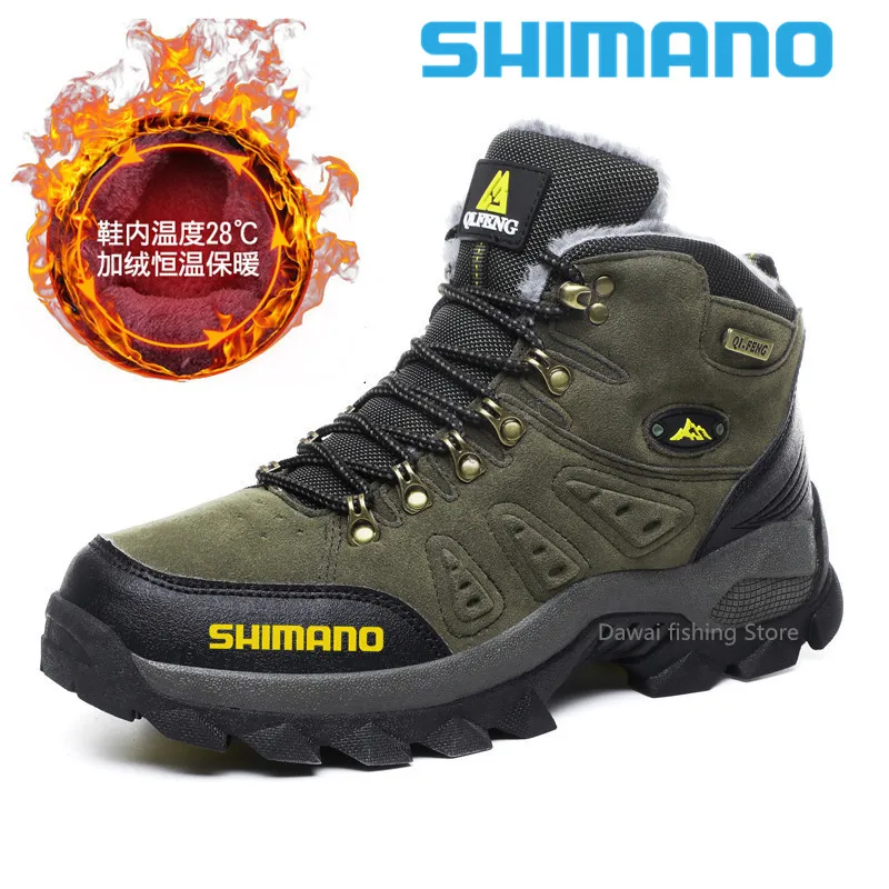 

SHIMANO Winter New Trend High-top Outdoor Hiking Shoes Casual Hiking Couples Large Size Sports Warm Men Women's Fishing Shoes