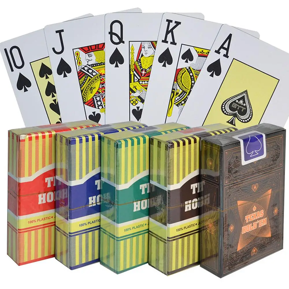 

100% Plastic PVC playing card big number game Texas Hold'em poker cards Waterproof and dull polish Family poker Board game 1deck