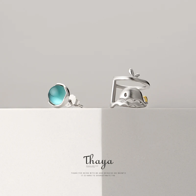 Женские асимметричные серьги Thaya сережки из стерлингового серебра 925 пробы с