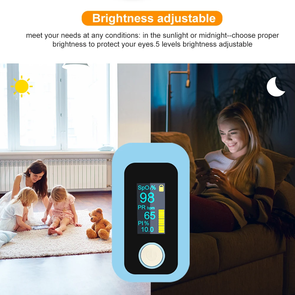 Пульсоксиметр ELERA Пальчиковый портативный с OLED-экраном и будильником |