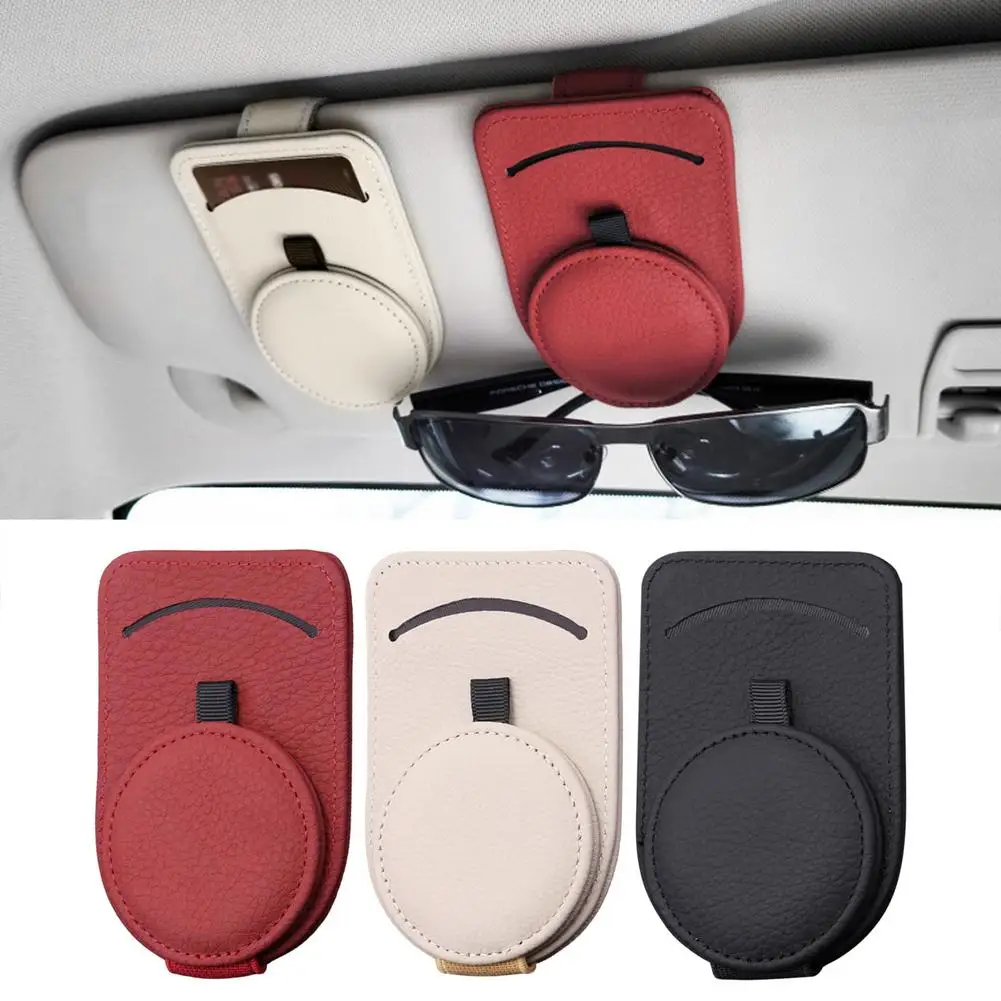 

Удобный кожаный Автомобильный держатель для солнцезащитных очков 4,33 X дюйма Практичный Прочный зажим для хранения козырька тонкая прочная ...