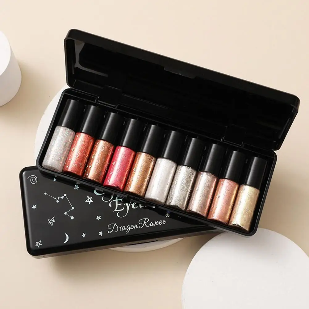 Блестящие матовые жидкие тени для век 10 шт./компл. водостойкие мерцающие стойкие