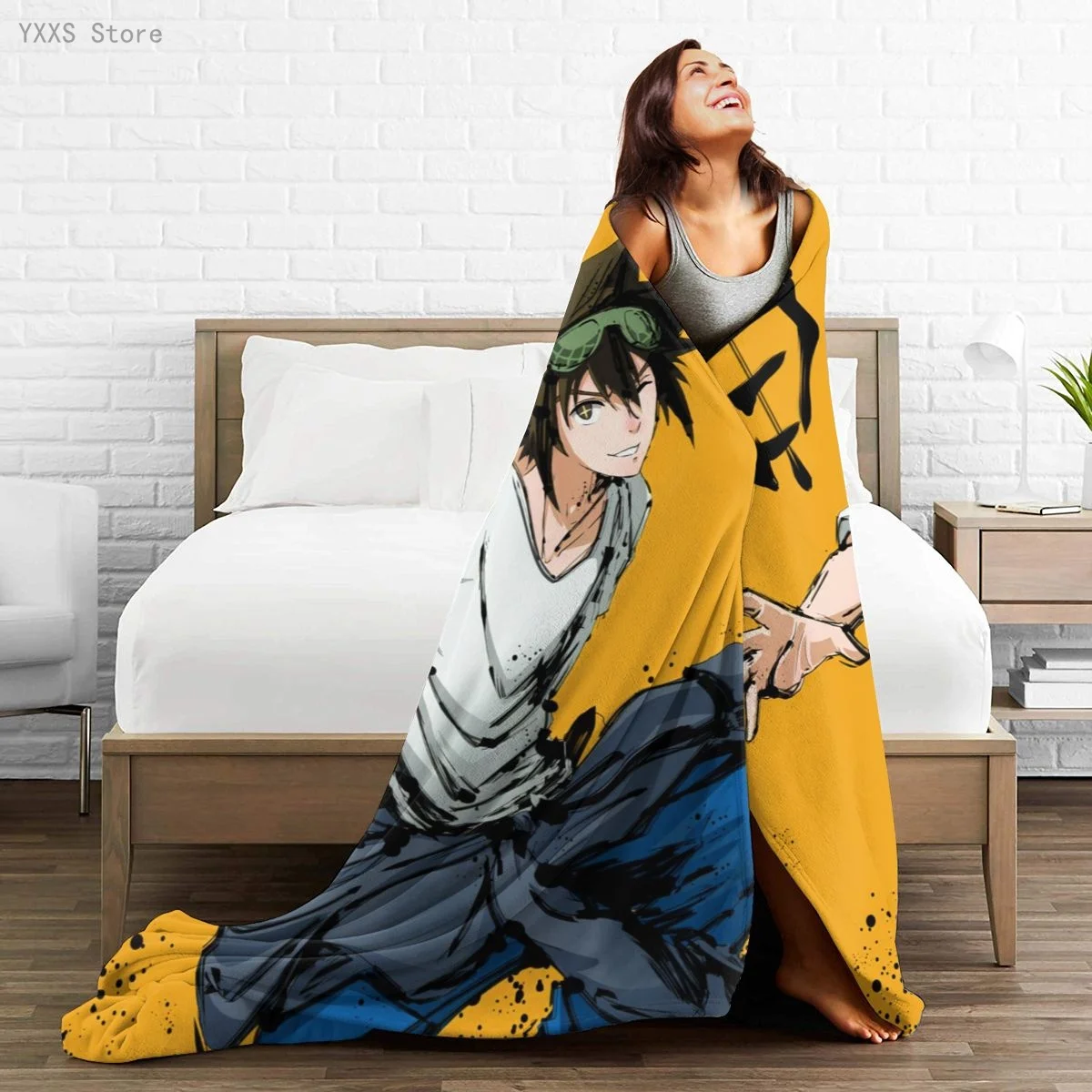 

God Of Highschool 3D Cartoon Sherpa Blanket Warm Super Soft Flannel Office Nap Bedspread Sofa Bedding Plush Quilt Plaids 105