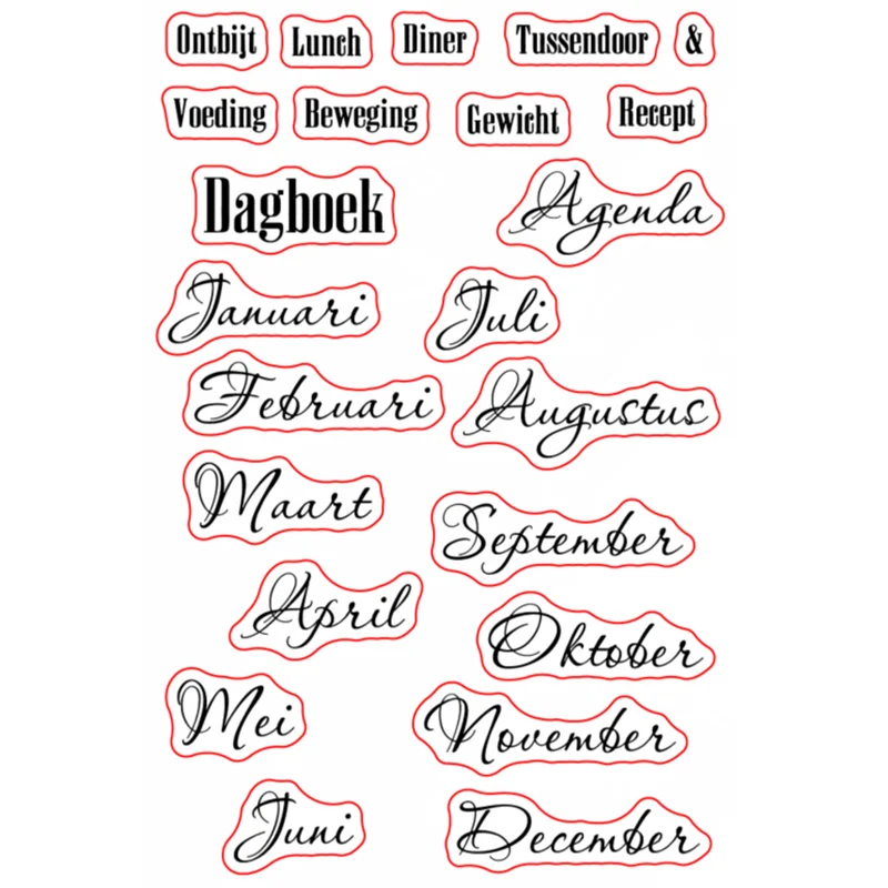 

Dutch word Transparent Silicone Stamps Seal for DIY scrapbooking photo album Decorative clear 9