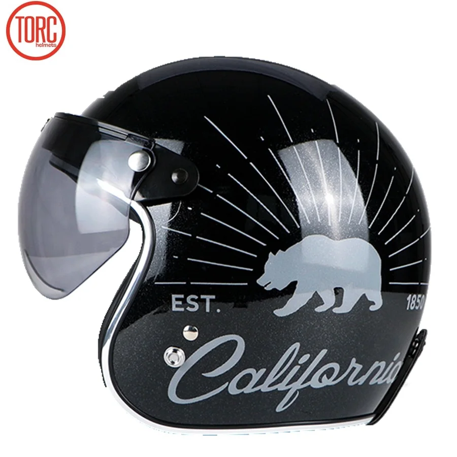 Бесплатная доставка 1 шт. винтажный мотоциклетный полушлем TORC 3/4 в горошек|Шлемы| |