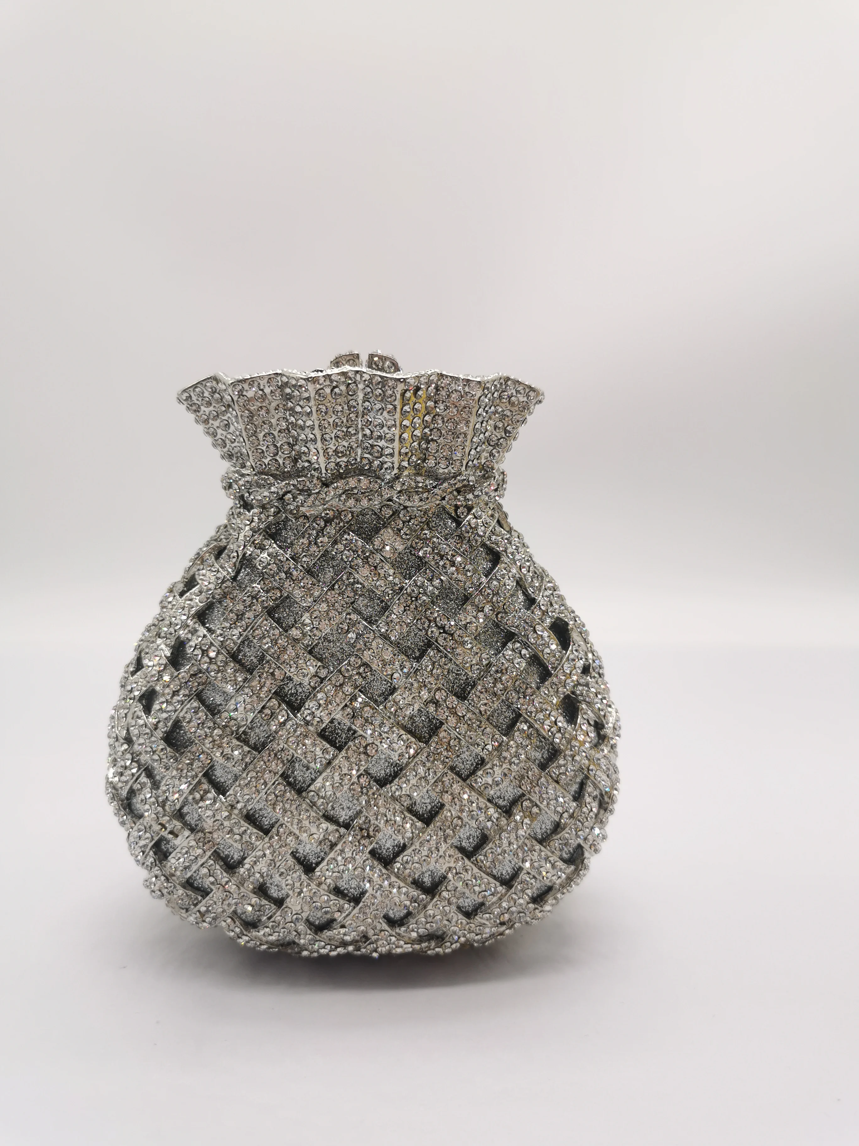 

Hollow Out Women Silver Yellow Gold Color Crystal Evening Bags Clutch Handbag Wedding Dress Bridal Diamond Minaudiere Party Bag