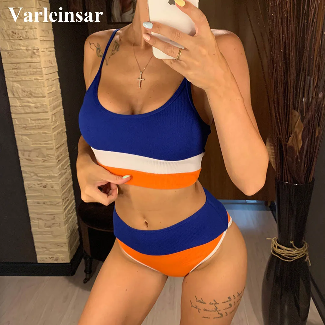 Женский купальный костюм бикини с высокой талией 2021 женская одежда для плавания