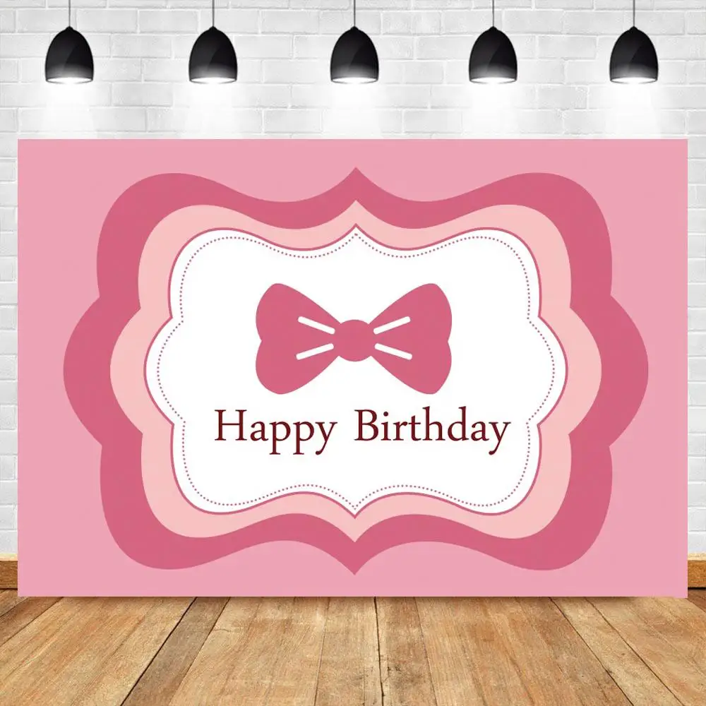 

Pink Blue Golden Happy Birthday Banner Backgrounds Photo Newborn Baby Kids Cake Table Boy Or Girl Backdrops Photography Vinyl