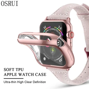 Чехол для часов Apple Watch series 7 6 5 4 3 2 band Чехол 45 мм 41 мм 42 мм 38 м 40 мм 44 мм тонкий защитный чехол