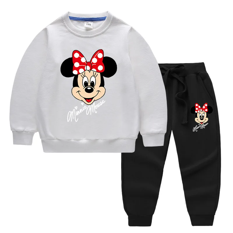Disney Минни Маус Одежда для девочек с рисунком комплект героями мультфильмов