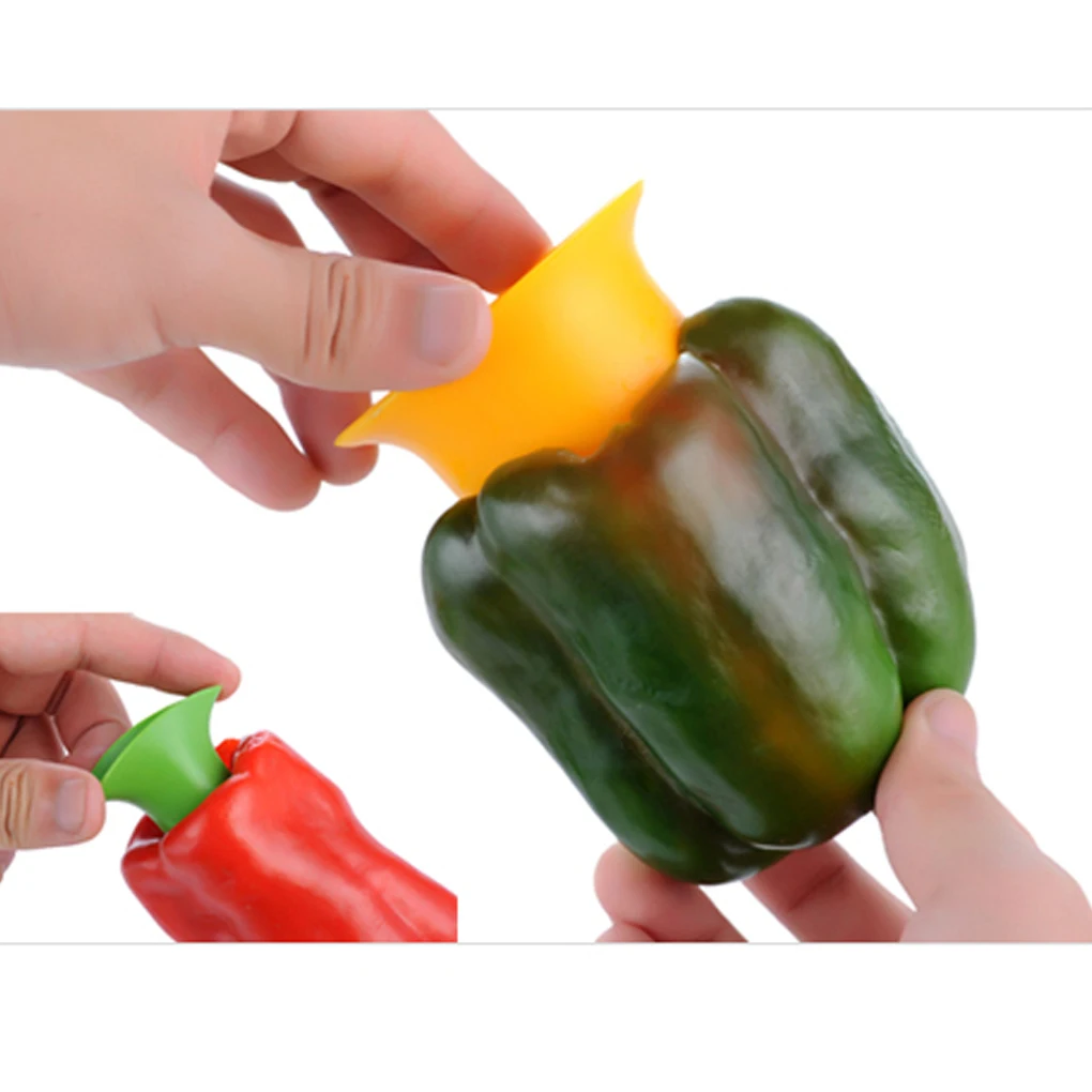 2pcs Kitchen Pepper Vegetable Cooking Core Seed Extractor Practical Clean Tool to Nuclear |