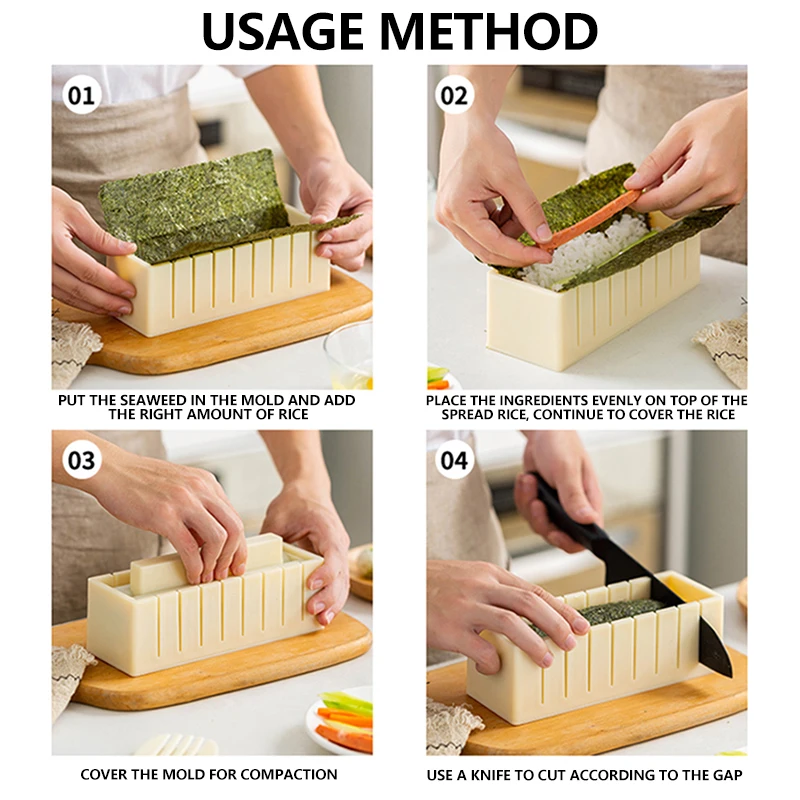 

Sushi Maker Rice Mold Hoge Kwaliteit Japanse Rijst Bal Cake Roll Mold Multifunctionele Mould Maken Sushi Gereedschap