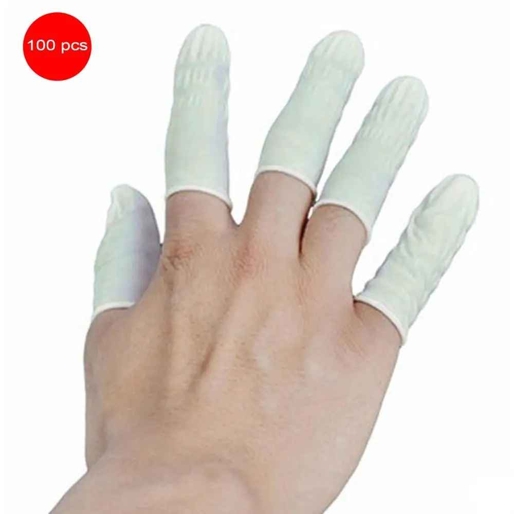 

New 50/100PCS Durable Natural Latex Anti-Static Finger Cots Practical Design Disposable Makeup Eyebrow Extension Gloves Tools