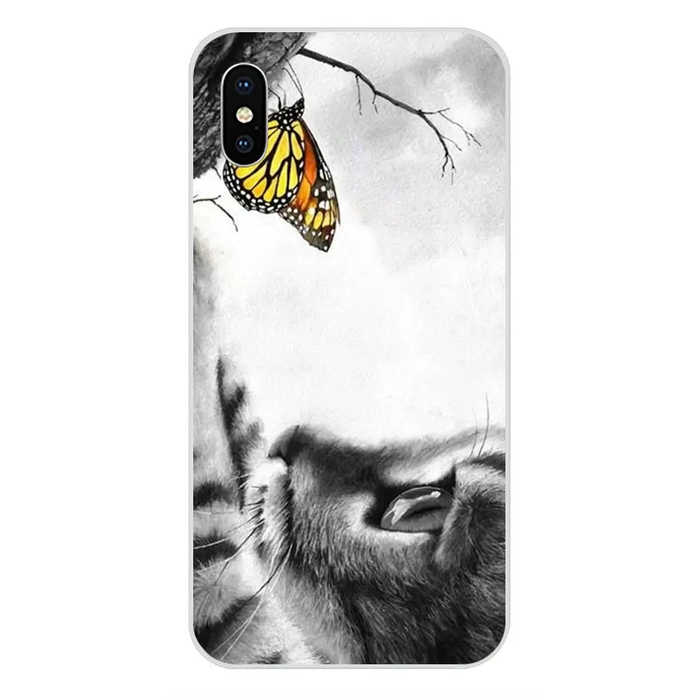 Butterfly Cat For Samsung Galaxy Note 5 8 9 S3 S4 S5 S6 S7 S8 S9 S10 5G mini Edge Plus Lite Personalized Print Phone Case | Мобильные