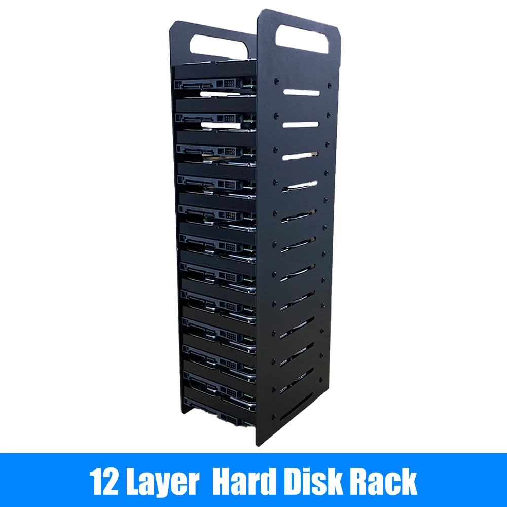 brand new 12 layer 3 5 inch mechanical hard drive bracket external hard disk box stack rack frame hdd bracket metal storage cage free global shipping