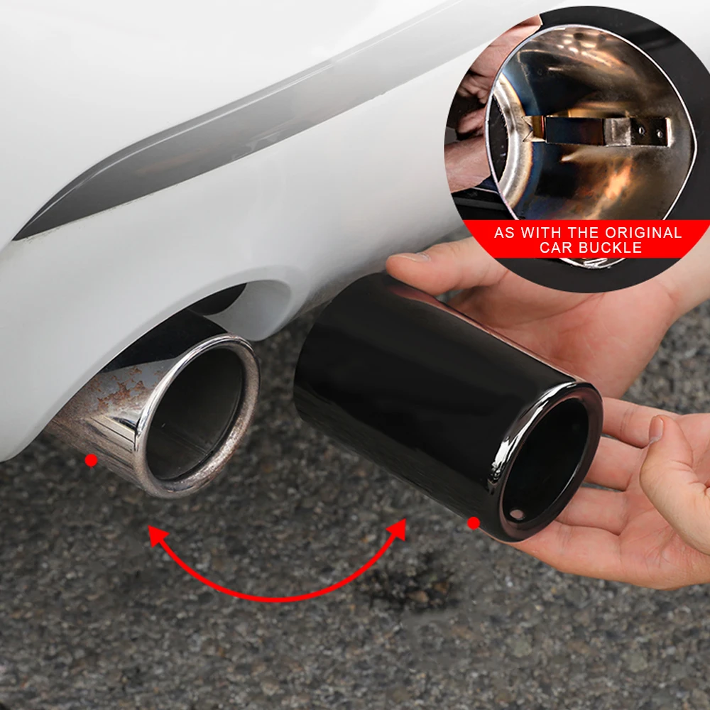

CARMANGO Car Accessories Tail Pipes Exhaust Pipe Silencer Frame Cover Trim Stainless Steel Decoration for BMW X1 F48 2016-2020