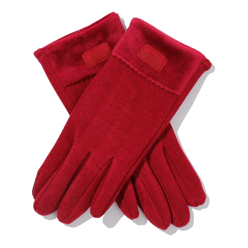 

Women Autumn Winter Plush Inside Warm Sports Fitness Touch Screen Cycling Mittens Female Full Finger Cotton Cashmere Gloves