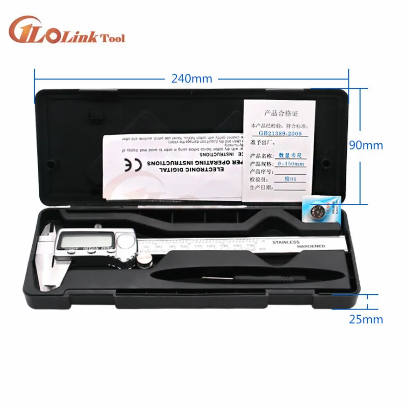 

Stainless steel calipers 0-150mm steel digital Metric/Inch/Fraction vernier caliper electronic micrometer measuring gauging tool