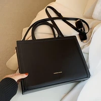 solid color large tote bag 2021 fashion new quality pu leather womens designer handbag high capacity shoulder messenger bag
