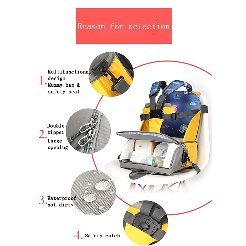 Сумка для обеденного стула сумка подгузников рюкзак мам большие дорожные