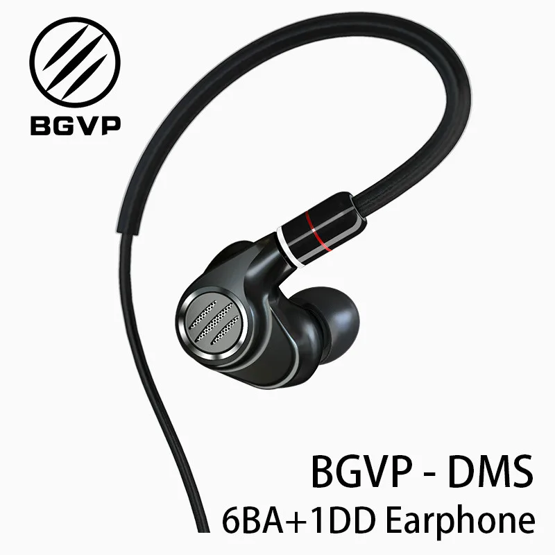 BGVP DMS DD + 6BA HIFI гибридные наушники в ухо музыкальные спортивные беговые монитор с