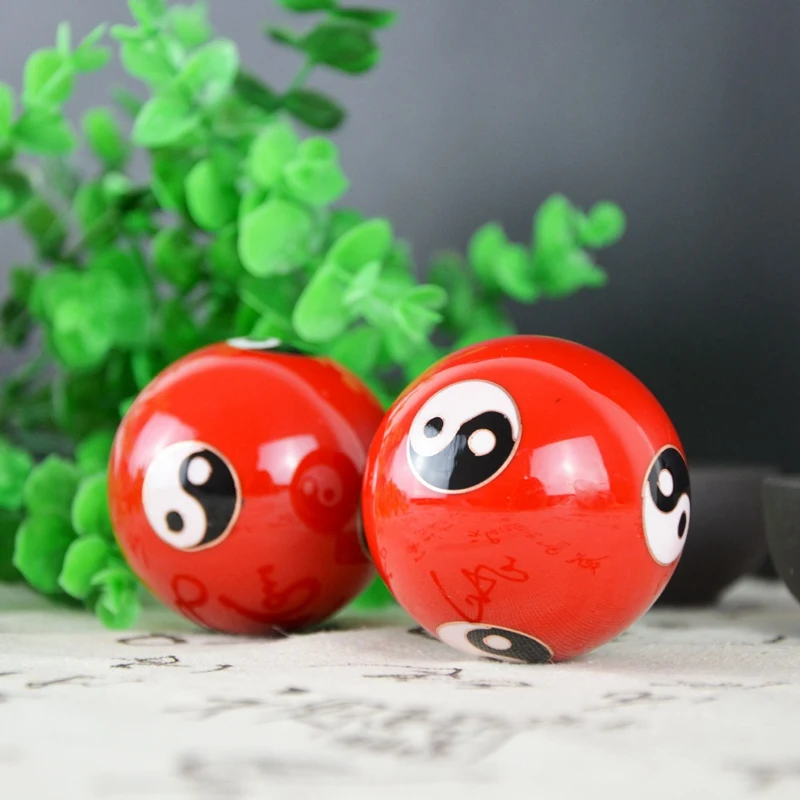 

Fitness Hand Balls Carved Tai Chi Pattern Fitness Exercise Stress Ball Tai Chi Ball Cloisonne Craft Collection