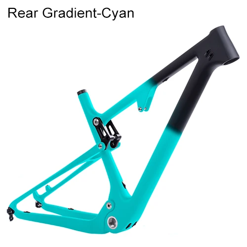 RG-Cyan Полная карбоновая подвеска велосипедная рама 29er MTB через ось 12 мм карбоновая подвеска BMX горные велосипеды горные велосипедные рамы - Цвет: RG-Cyan