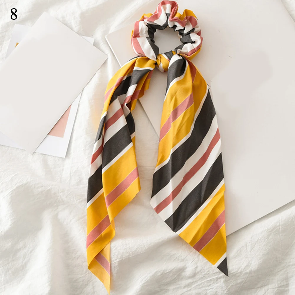 Резинки для волос женские в винтажном стиле резинки полоску с круглым бантом