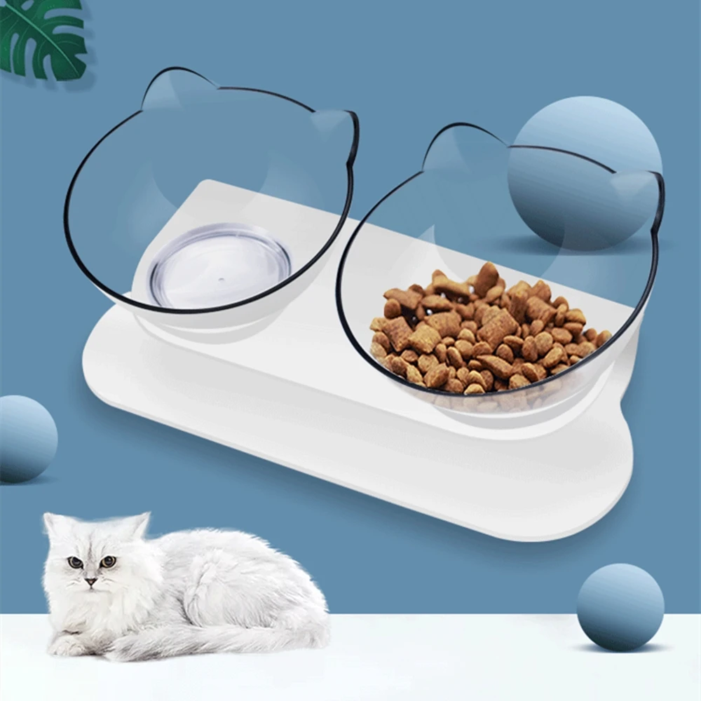 Прозрачная Нескользящая миска для кошек предназначенная защиты шейного отдела