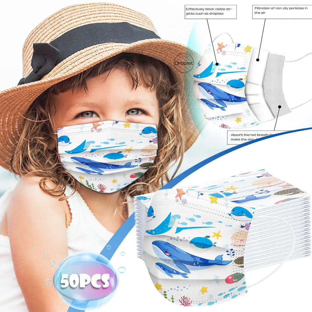 3 шт. Пылезащитная маска для рта многоразовая дышащая хлопковая Защитная детская