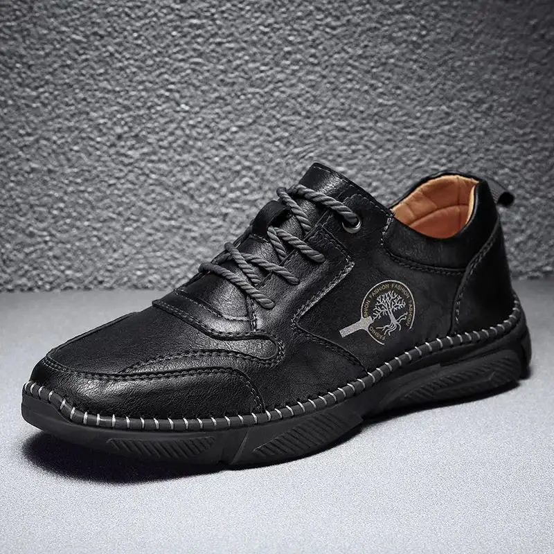 

Men's Casual Handmade Shoes Business British Style Shoes Outdoor Waterproof Non-Slip Breathable Comfortable Flat Shoes