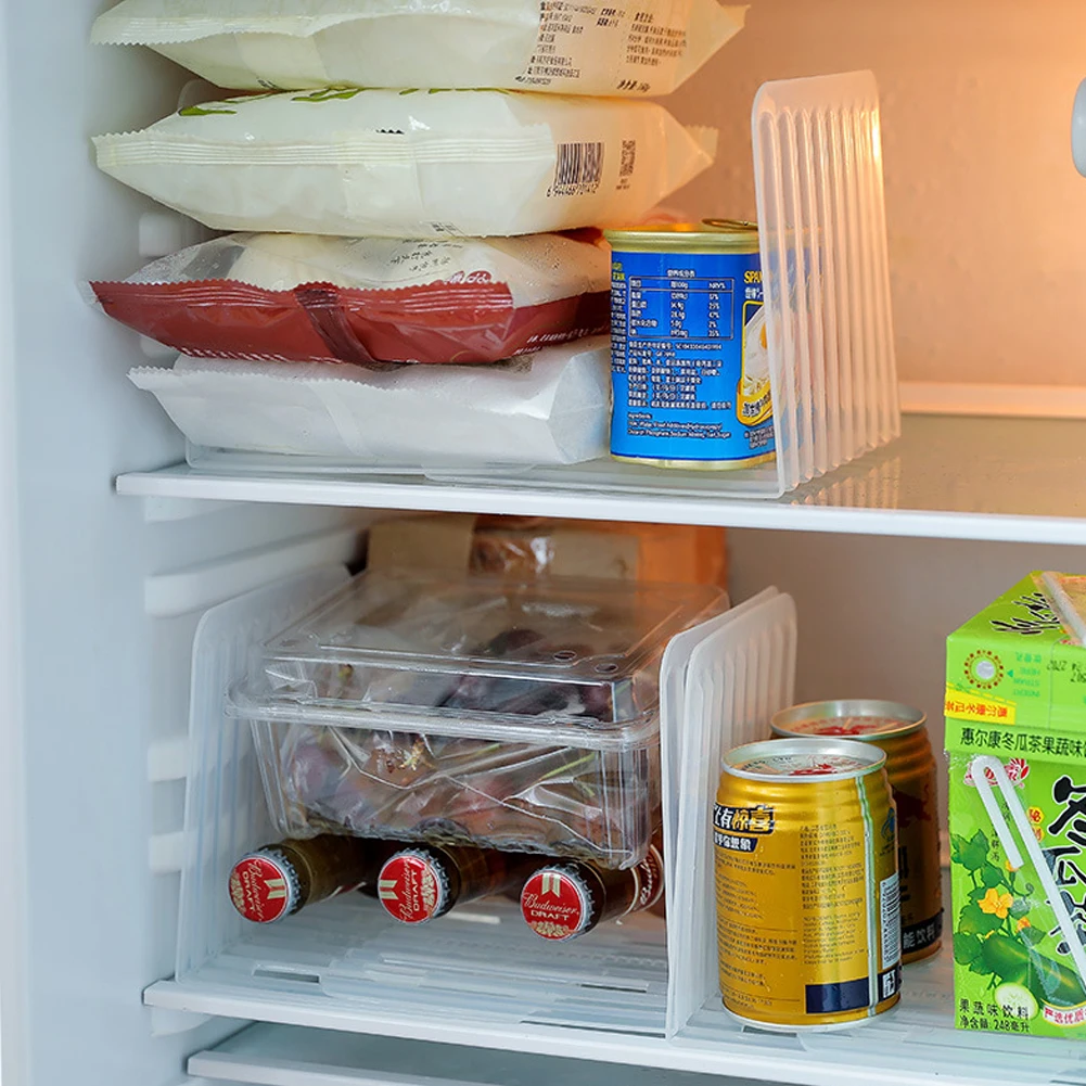Прозрачный пластиковый холодильник выдвижная перегородка для хранения еды