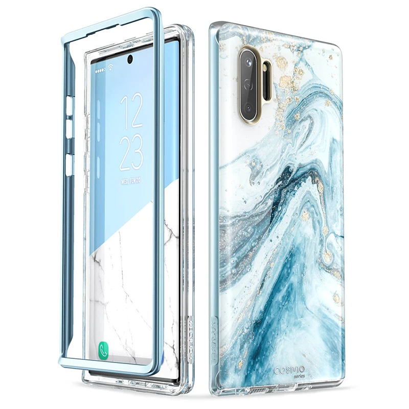 Чехол для Samsung Galaxy Note 10 (выпуск 2019) i Blason Cosmo полностью блестящий Мраморный чехол