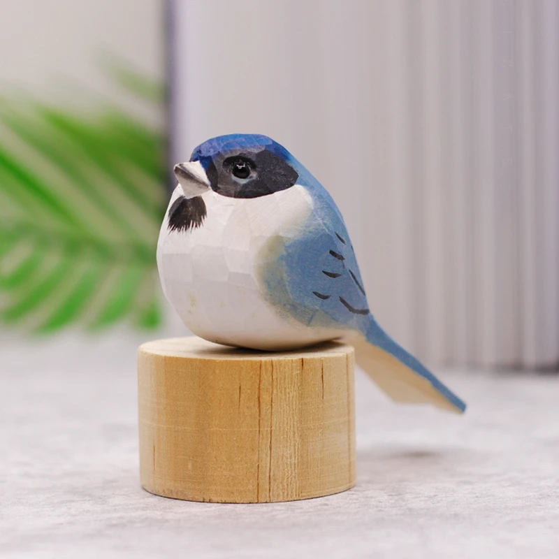 

Голубая полная искусственная Птица Ручной Работы Украшение резьба по дереву творческие поделки