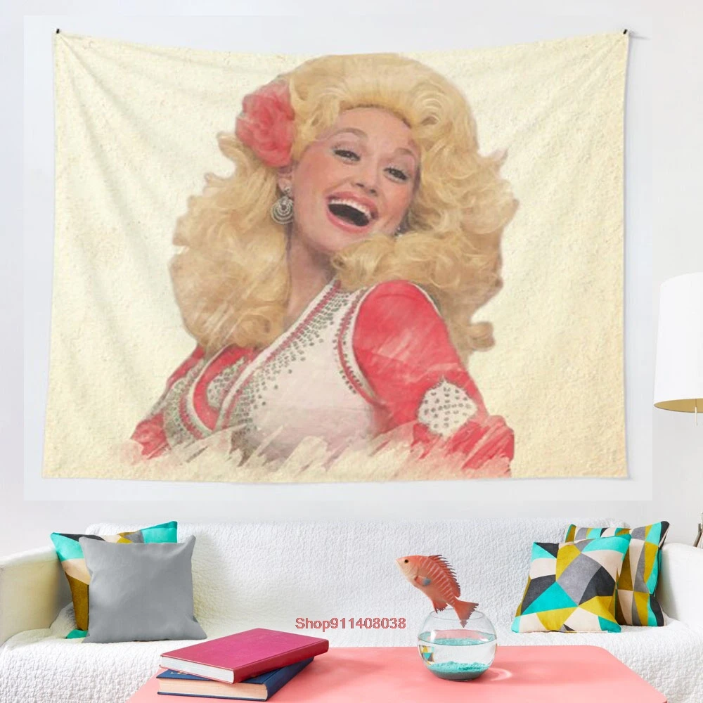 Настенный пляжный гобелен Dolly Parton с акварелью плед-одеяло коврик для пикника и