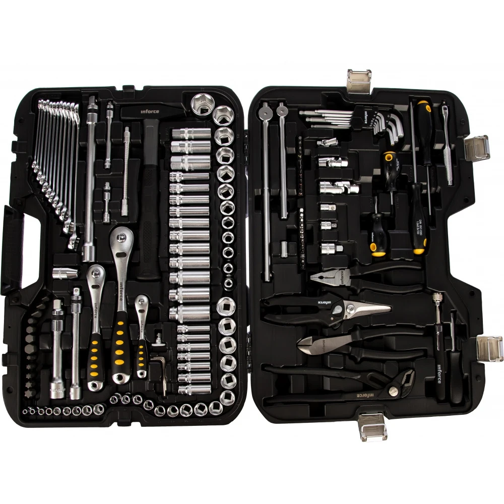 216. Набор инструментов inforce 85 предметов 1/2", 1/4" inforce 06-07-14. Набор инструментов inforce 152 предмета 1/2 дюйма и 1/4 дюйма 06-07-18. Inforce 06-07-11. Набор инструментов inforce 150.