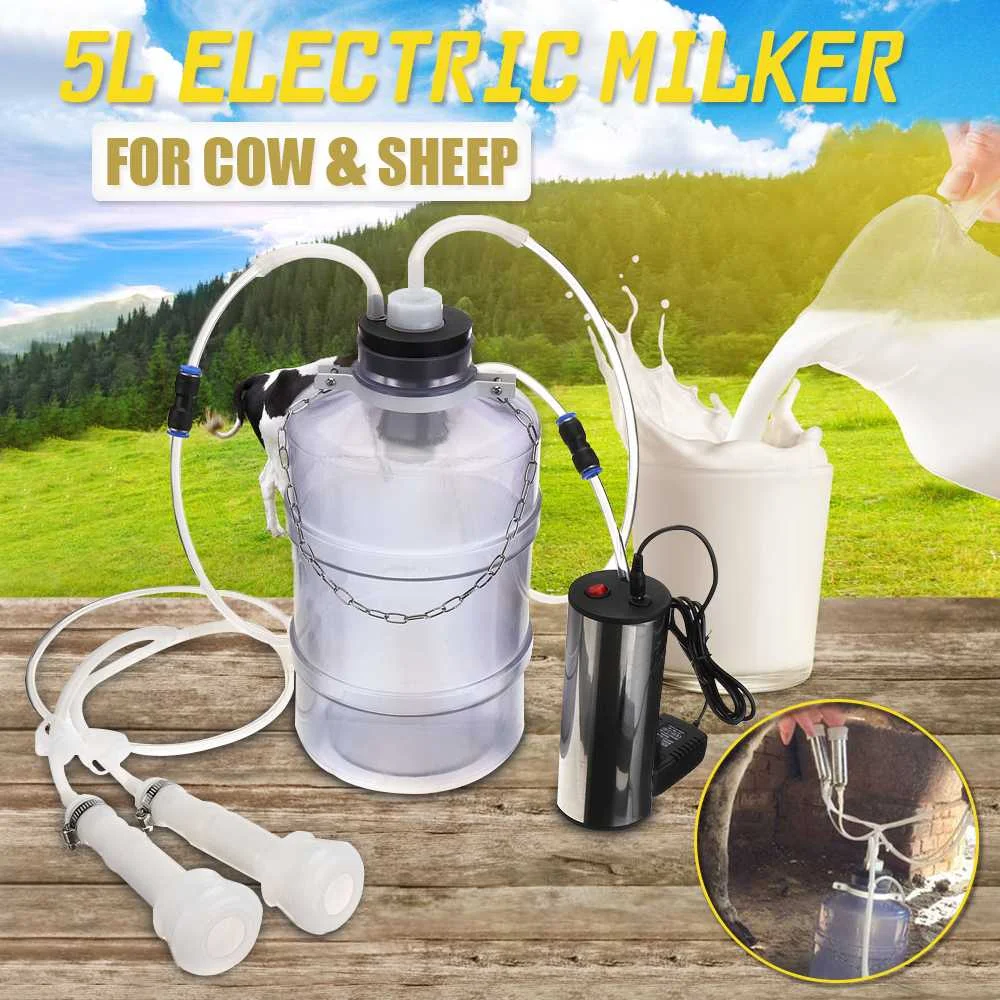 5L 24 Вт коровья Коза Электрический доильный аппарат овец Milker утолщение бак